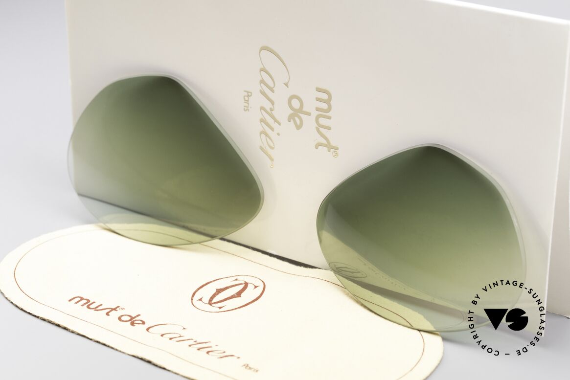 Cartier Vendome Lenses - L Sonnengläser Grün Verlauf, neue CR39 UV400 Kunststoff-Gläser (100% UV Schutz), Passend für Herren
