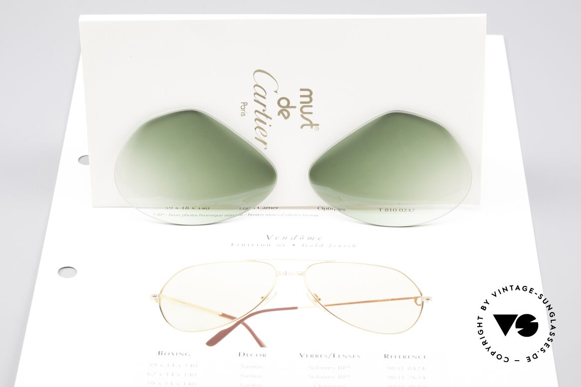 Cartier Vendome Lenses - L Sonnengläser Grün Verlauf, eleganter grüner Verlauf (nach unten heller werdend), Passend für Herren