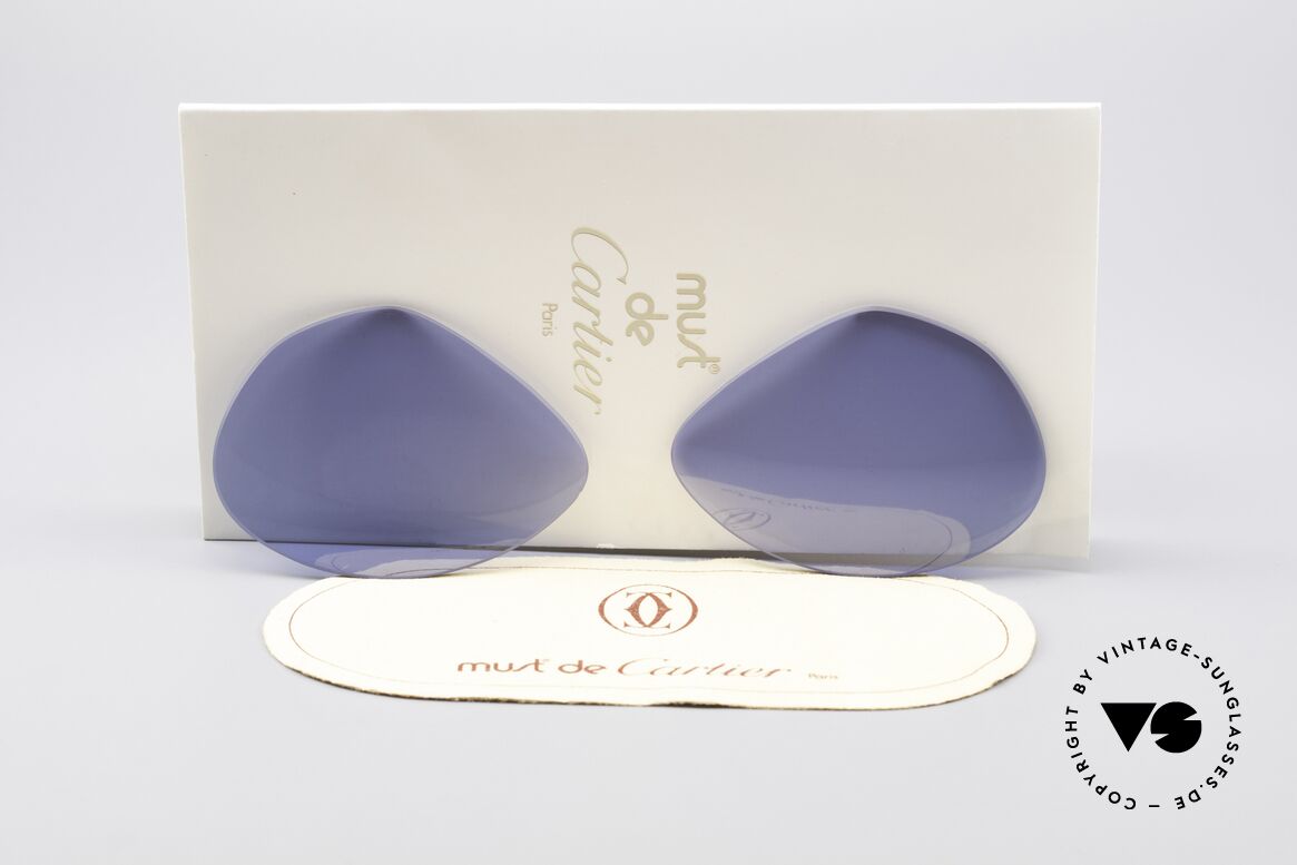 Cartier Vendome Lenses - L Ersatzgläser Navy Blue, Ersatzgläser für Cartier Modell Vendome LARGE 62mm, Passend für Herren