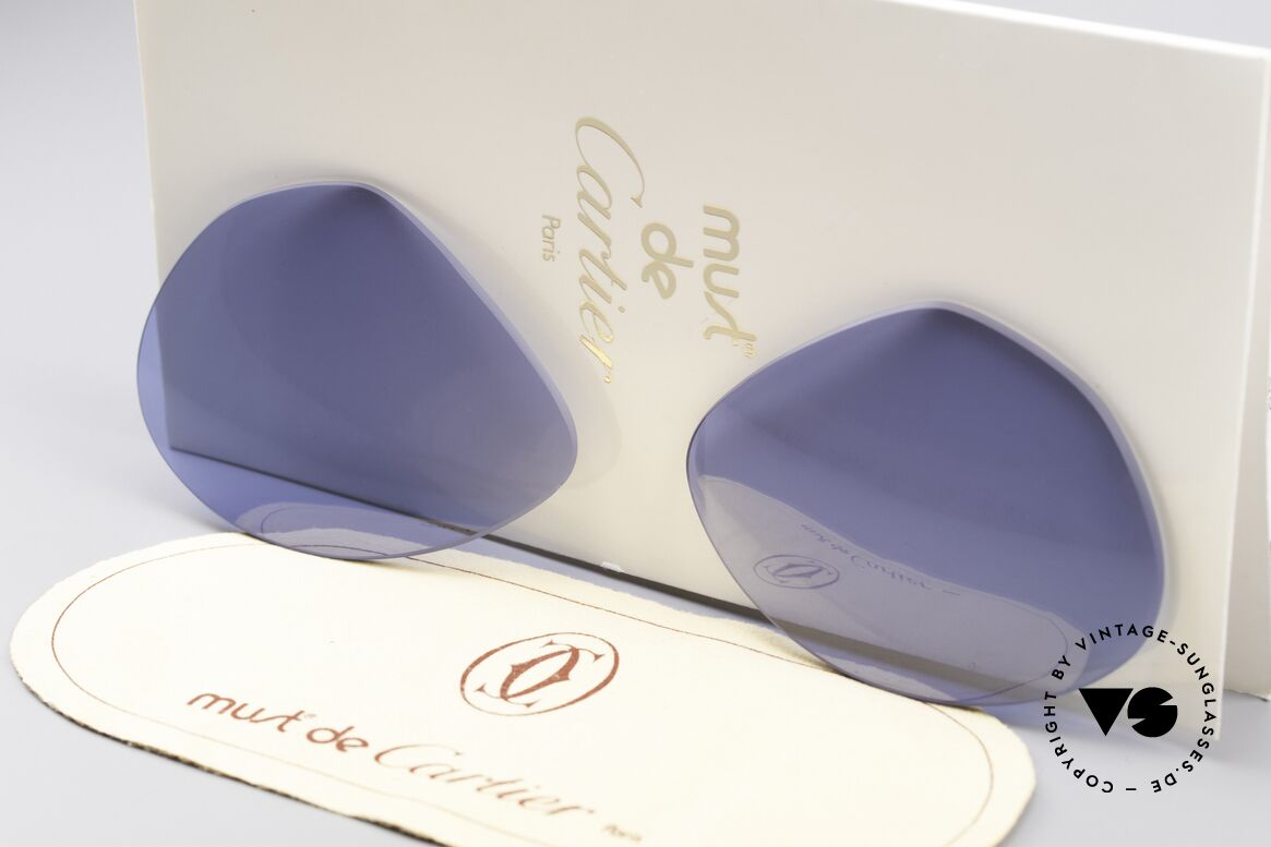 Cartier Vendome Lenses - L Ersatzgläser Navy Blue, neue CR39 UV400 Kunststoff-Gläser (100% UV Schutz), Passend für Herren