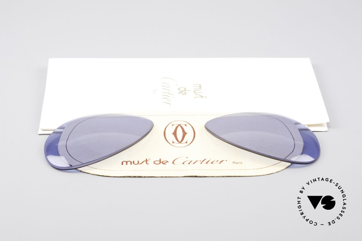 Cartier Vendome Lenses - L Ersatzgläser Navy Blue, von unserem Optiker gefertigt: daher neu & kratzerfrei, Passend für Herren