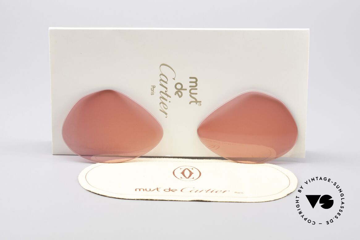 Cartier Vendome Lenses - M Sonnengläser Pink, Ersatzgläser für Cartier Modell Vendome MEDIUM 59mm, Passend für Herren und Damen