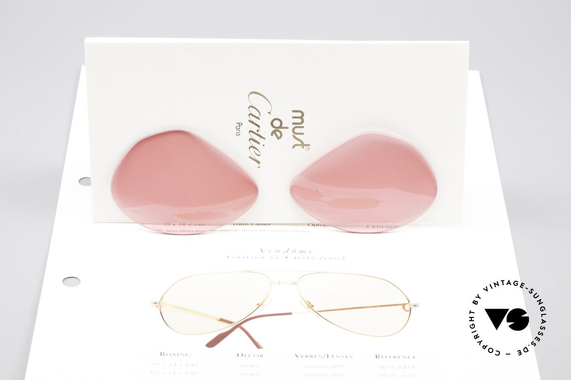 Cartier Vendome Lenses - M Sonnengläser Pink, pink, um durch die "rosarote Brille" sehen zu können ;), Passend für Herren und Damen