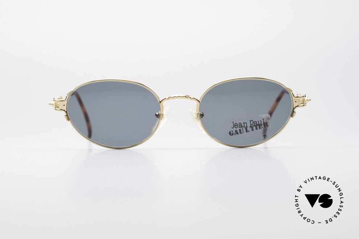 Jean Paul Gaultier 55-5108 Vergoldete Ovale Brille, rare vintage Sonnenbrille von Jean Paul Gaultier, Passend für Herren und Damen