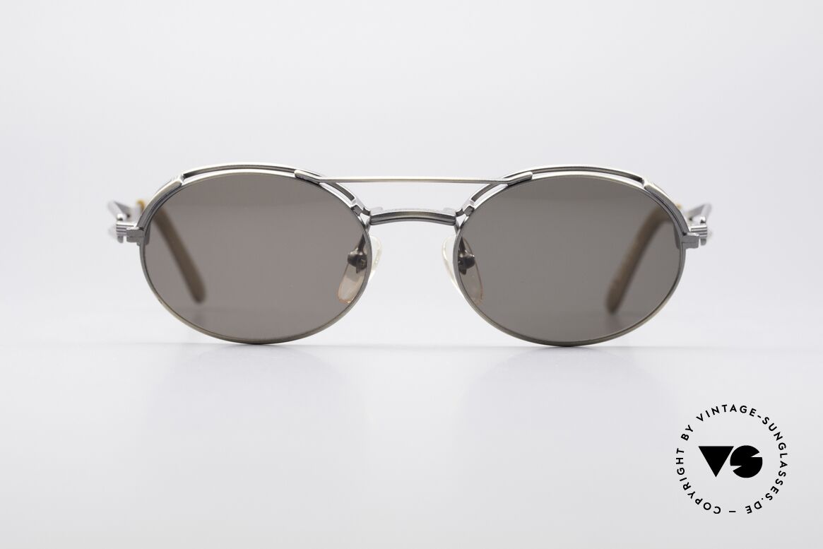 Jean Paul Gaultier 56-7107 Industrial Vintage Brille, rare Designersonnenbrille mit vielen besonderen Details, Passend für Herren und Damen