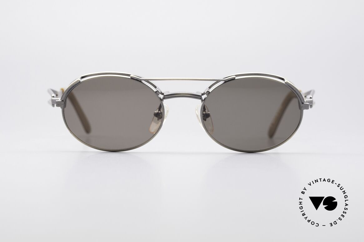 Jean Paul Gaultier 56-7107 Industrial Vintage Brille 90er, rare Designersonnenbrille mit vielen besonderen Details, Passend für Herren und Damen