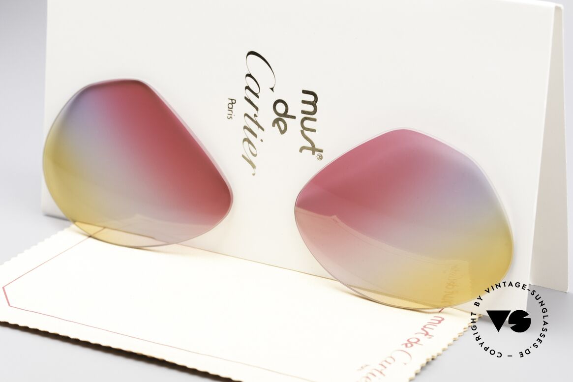 Cartier Vendome Lenses - L Tricolored Sunrise Gläser, neue CR39 UV400 Kunststoff-Gläser (100% UV Schutz), Passend für Herren und Damen