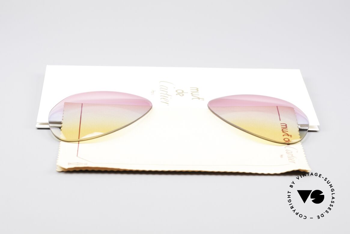 Cartier Vendome Lenses - L Tricolored Sunrise Gläser, von unserem Optiker gefertigt: daher neu & kratzerfrei, Passend für Herren und Damen