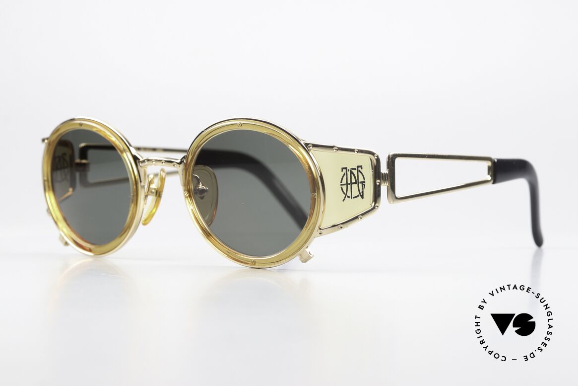 Jean Paul Gaultier 58-6201 Steampunk Vintage Brille, tolle Metall-Kunststoff-Kombination & Kolorierung, Passend für Herren und Damen
