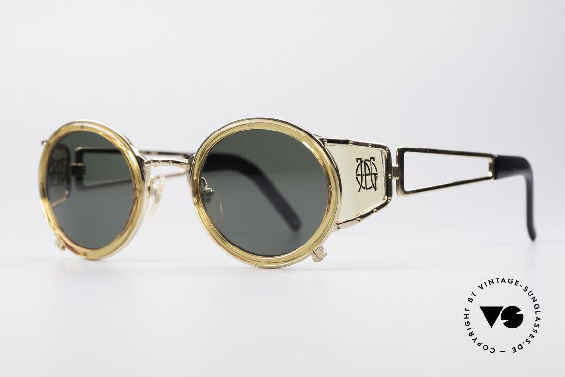 Jean Paul Gaultier 58-6201 Steampunk Vintage Brille, tolle Metall-Kunststoff-Kombination & Kolorierung, Passend für Herren und Damen
