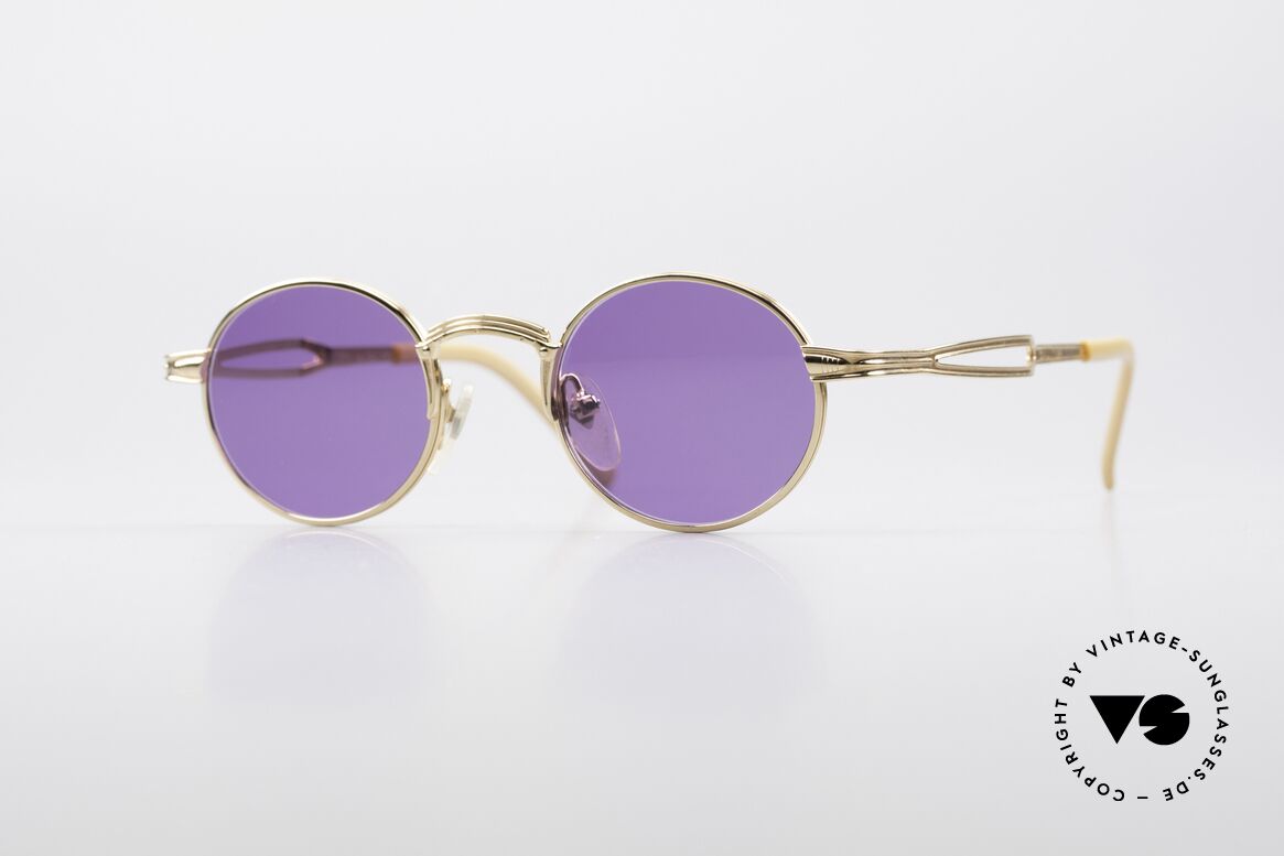 Jean Paul Gaultier 55-7107 Runde Vergoldete Fassung 90er, runde vintage Sonnenbrille von Jean Paul GAULTIER, Passend für Herren und Damen