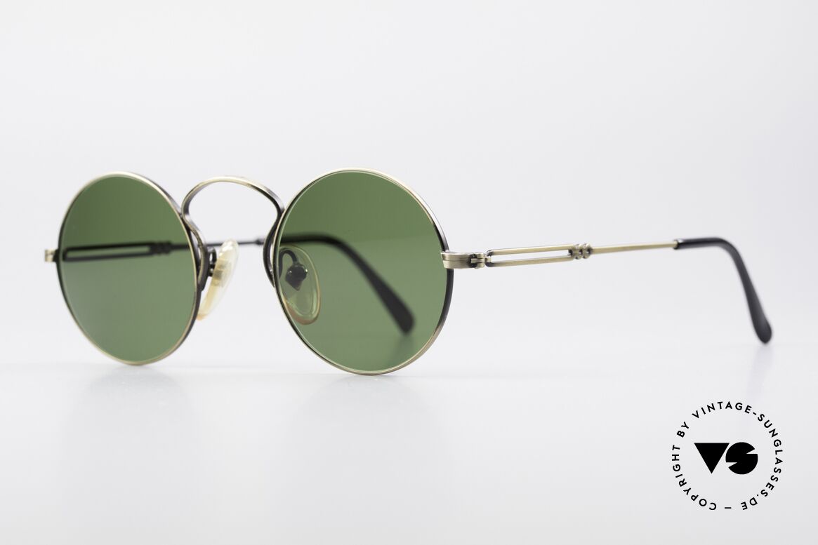 Jean Paul Gaultier 55-0172 90er Designer Sonnenbrille, hochklassig gebürstete Oberfläche in "Antik Gold", Passend für Herren und Damen