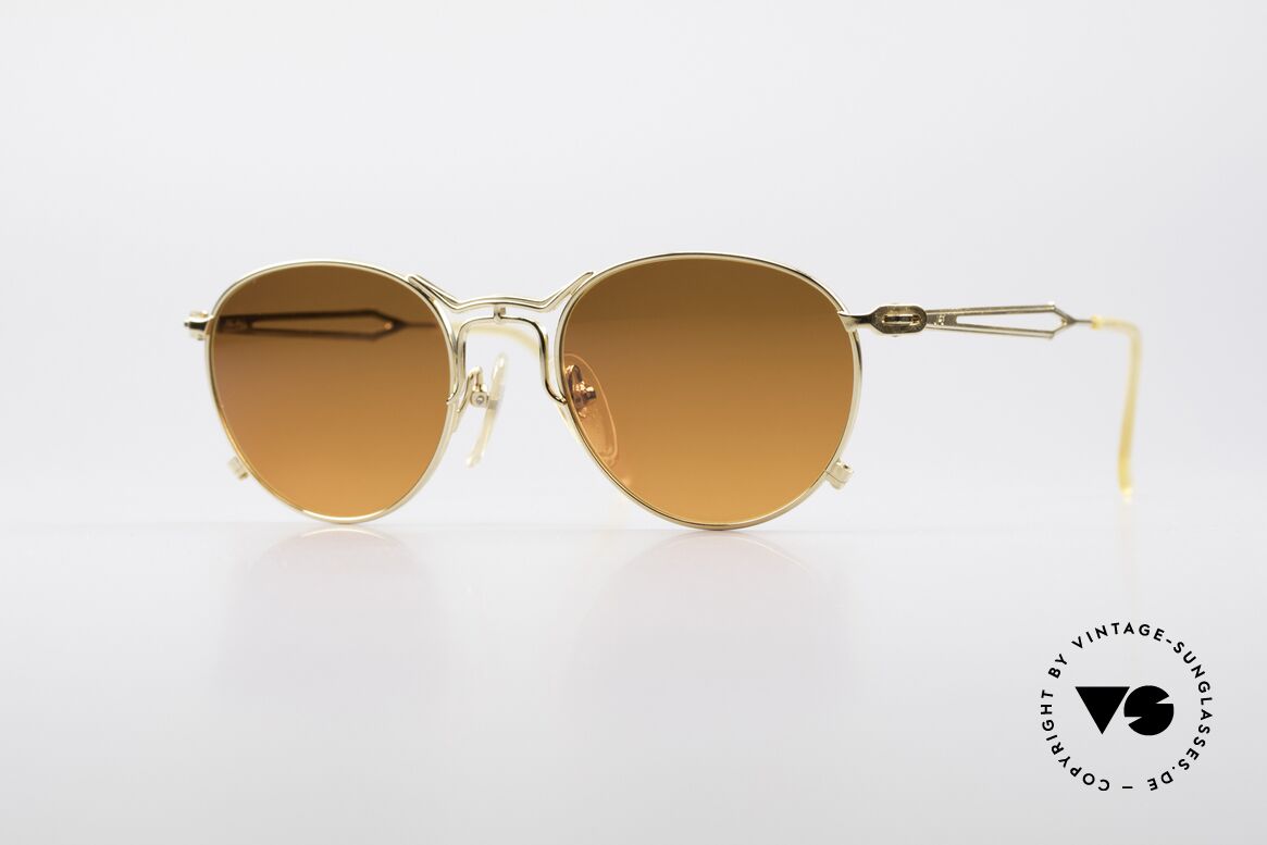 Jean Paul Gaultier 55-2177 Vergoldete Designer Fassung, außergewöhnliche vintage J.P.G Designersonnenbrille, Passend für Herren und Damen