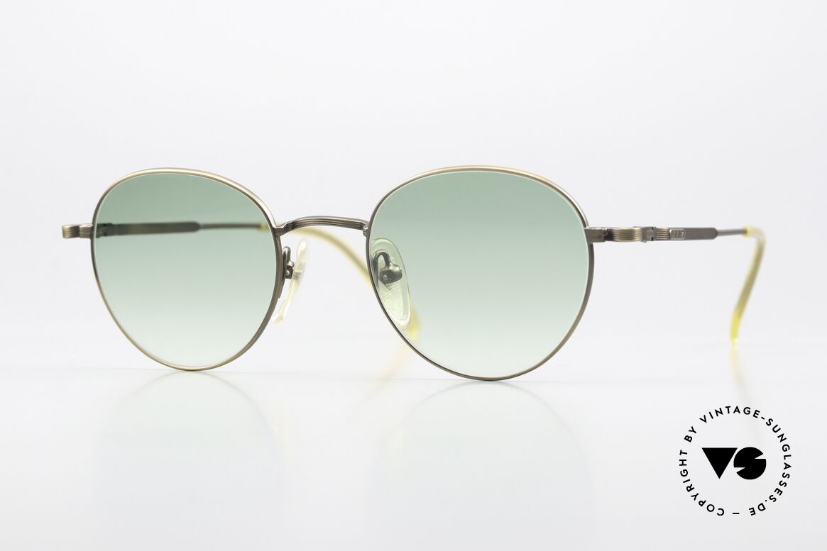 Jean Paul Gaultier 55-1174 Runde Vintage Sonnenbrille, einzigartige Rahmenlackierung: 'metallic smoke gold', Passend für Herren und Damen