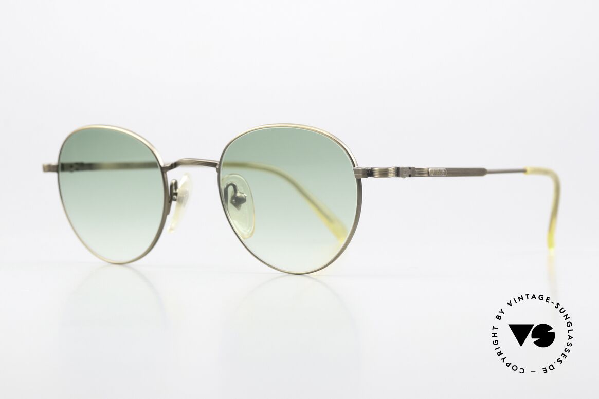 Jean Paul Gaultier 55-1174 Runde Vintage Sonnenbrille, von JPG auch genannt: "gebranntes Gold" / Antik-Gold, Passend für Herren und Damen