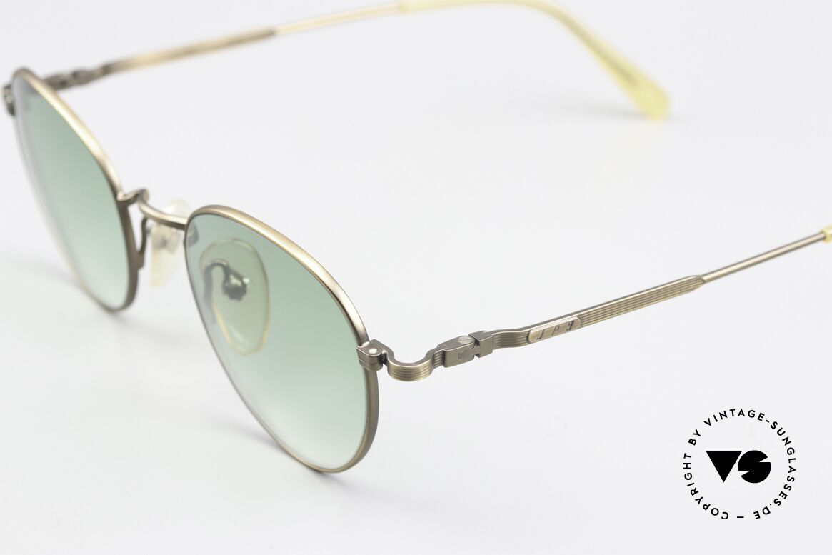 Jean Paul Gaultier 55-1174 Runde Vintage Sonnenbrille, mit eleganten Sonnengläsern in grün-Verlauf; 100% UV, Passend für Herren und Damen