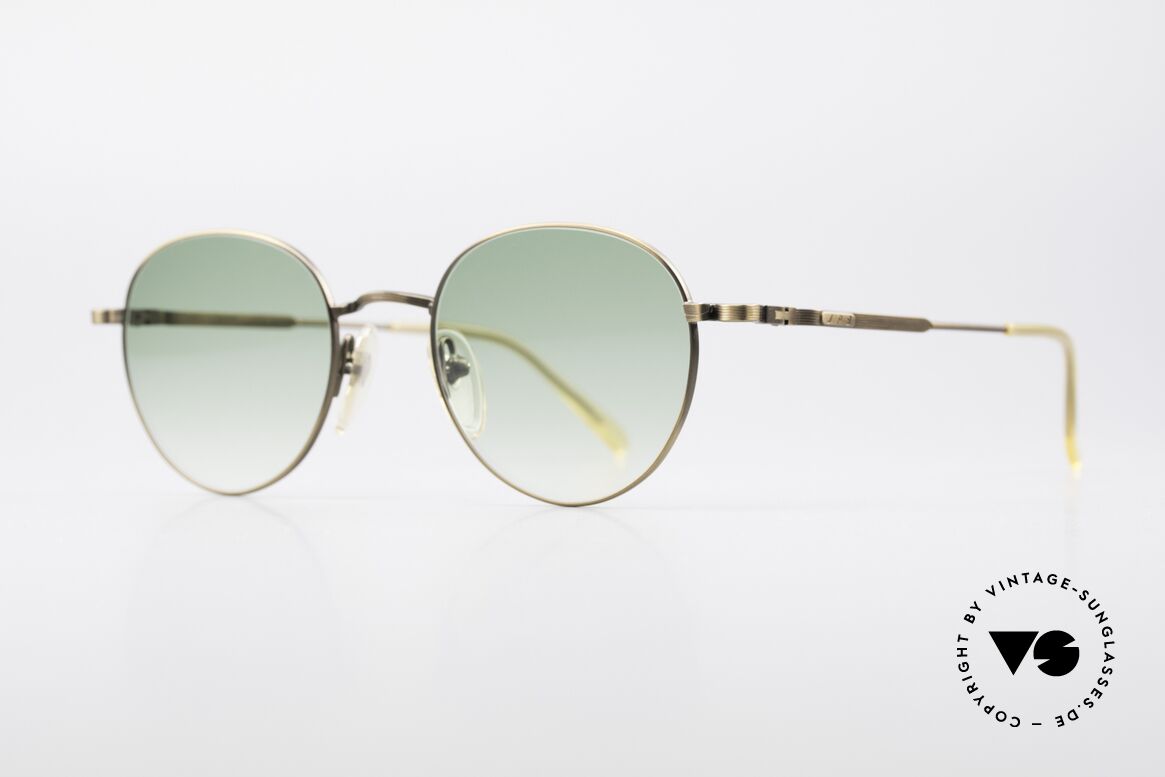 Jean Paul Gaultier 55-1174 Runde Vintage Sonnenbrille, von JPG auch genannt: "gebranntes Gold" / Antik-Gold, Passend für Herren und Damen