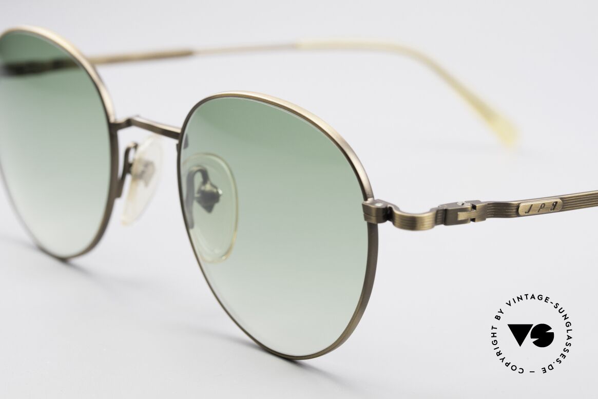Jean Paul Gaultier 55-1174 Runde Vintage Sonnenbrille, mit eleganten Sonnengläsern in grün-Verlauf; 100% UV, Passend für Herren und Damen