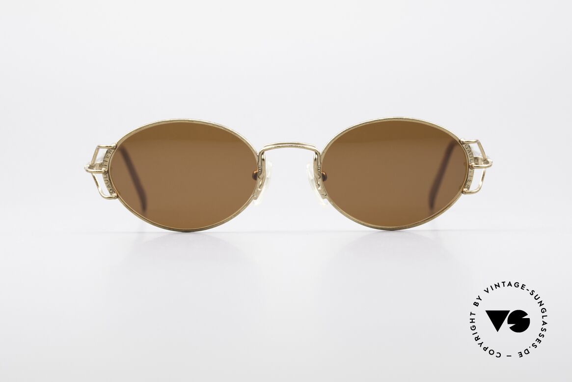 Jean Paul Gaultier 55-6104 Ovale Vintage Sonnenbrille, ovale 1990er Jean Paul Gaultier Designer-Sonnenbrille, Passend für Herren und Damen