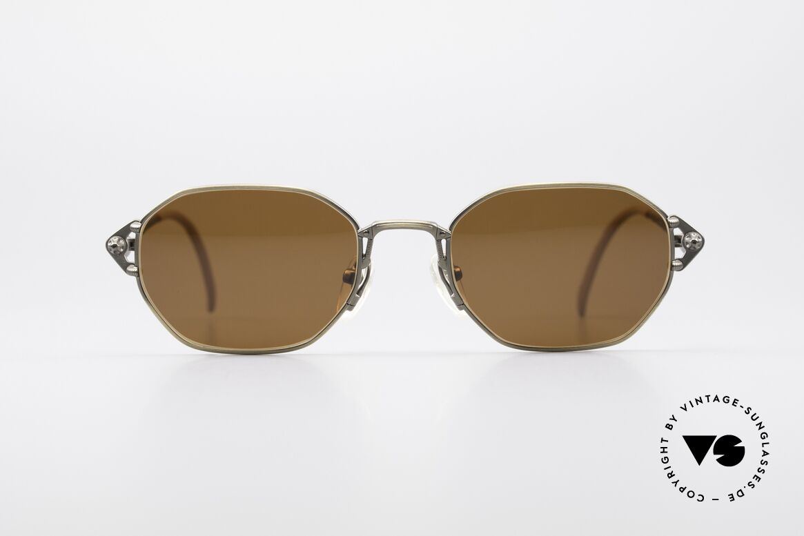 Jean Paul Gaultier 55-6106 90er Designer Sonnenbrille, robustes Gestell mit großartigen Details (Bügelansatz), Passend für Herren und Damen