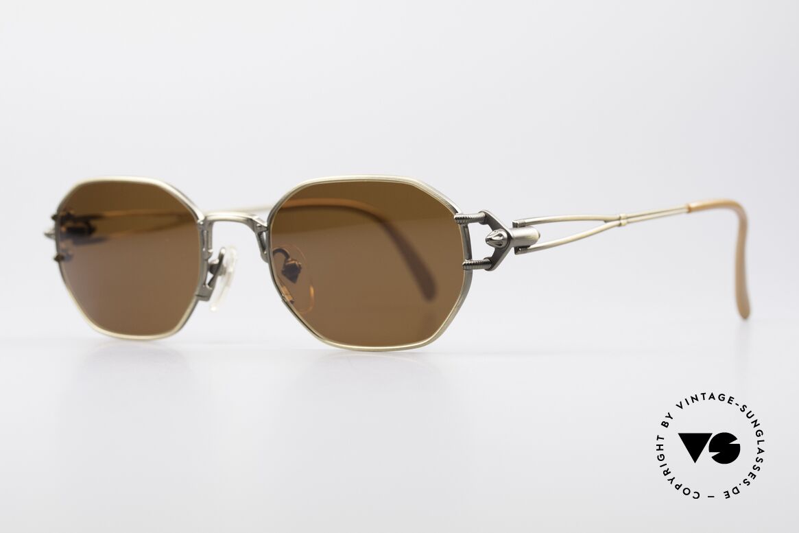 Jean Paul Gaultier 55-6106 90er Designer Sonnenbrille, technische / mechanische Komponenten (typisch J.P.G), Passend für Herren und Damen