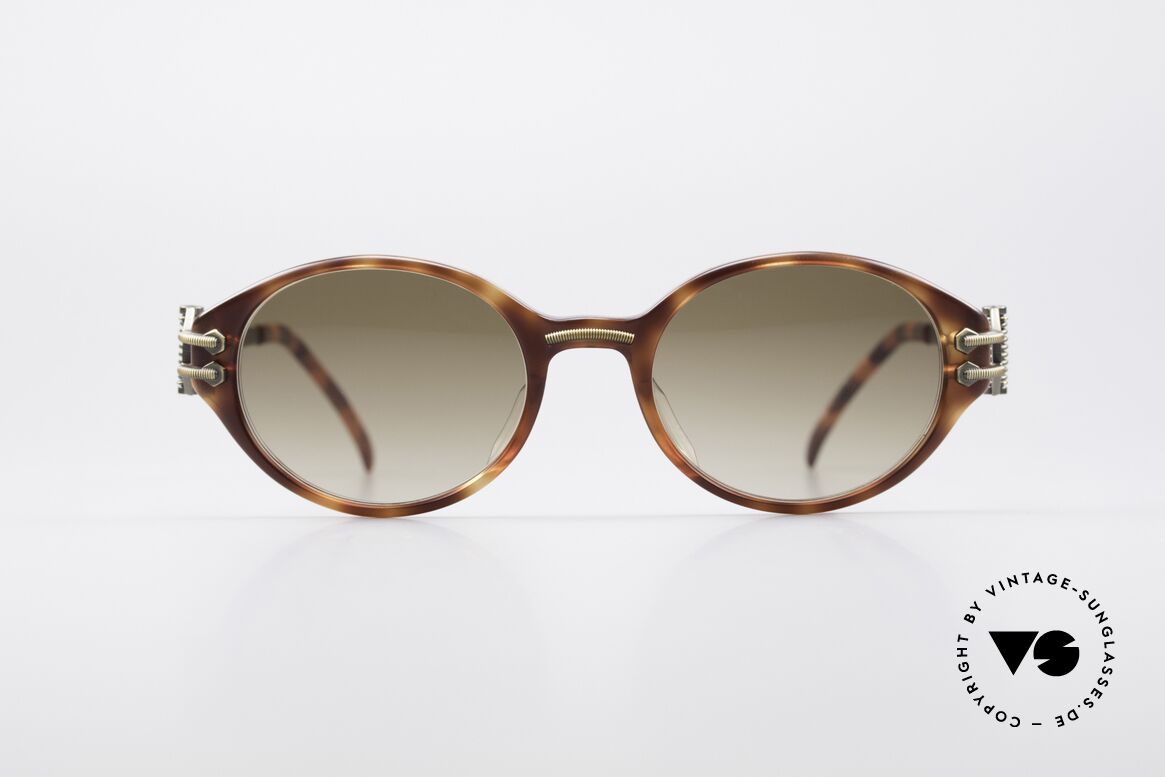 Jean Paul Gaultier 55-5201 Ovale Steampunk Brille, edle 90er Jean Paul Gaultier Designer-Sonnenbrille, Passend für Herren und Damen