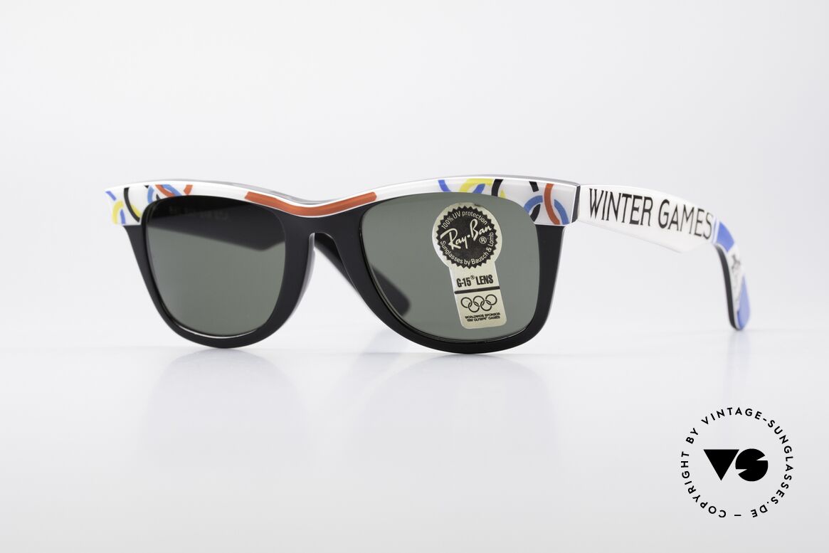 Ray Ban Wayfarer I Olympia 1928 St. Moritz, limitierte B&L USA vintage Wayfarer Sonnenbrille, Passend für Herren und Damen