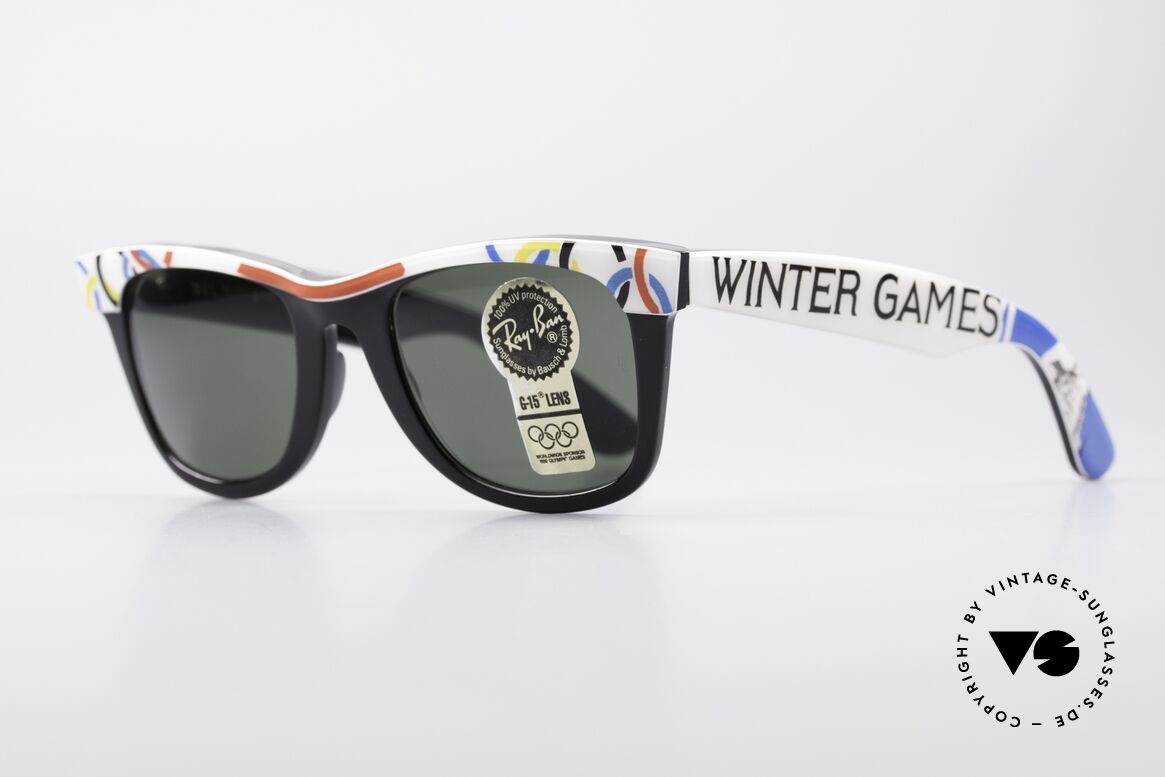 Ray Ban Wayfarer I Olympia 1928 St. Moritz, Bausch & Lomb Qualitätsgläser (100% UV-Schutz), Passend für Herren und Damen