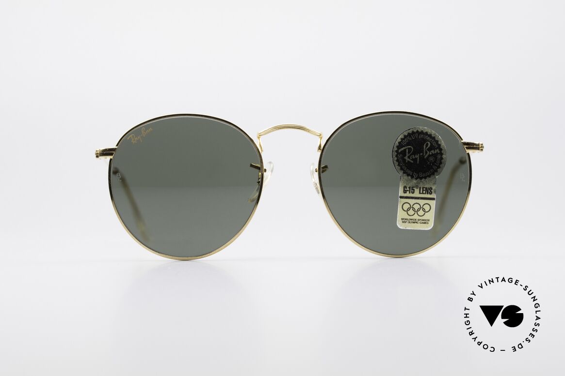 Ray Ban Round Metal 49 USA Panto Sonnenbrille, 1980er USA Ray Ban Round Metal 49 Sonnenbrille, Passend für Herren und Damen