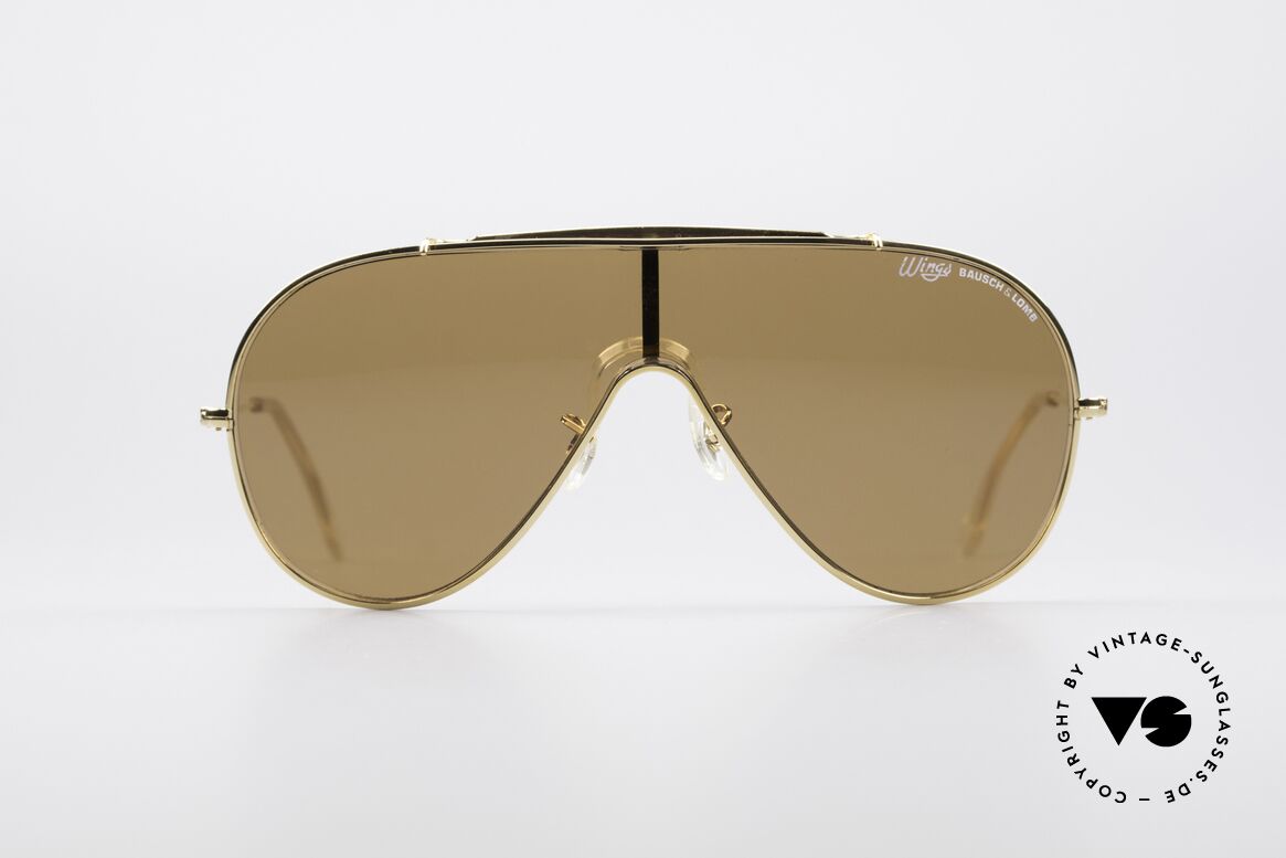 Bausch & Lomb Wings Amber Rose Sonnenbrille, Bausch & Lomb vintage Sonnenbrille von 1990/91, Passend für Herren und Damen