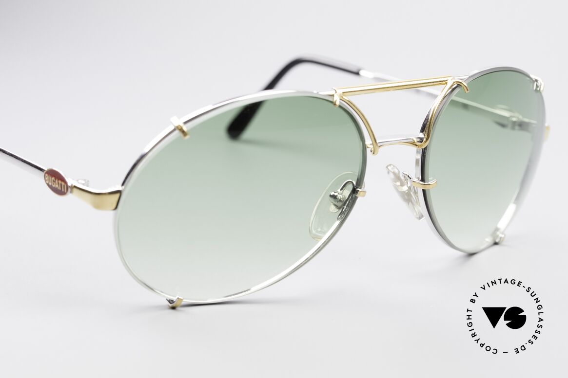 Bugatti 65360 80er Brille Mit Wechelgläsern, ungetragen (wie alle unsere Bugatti Designerbrillen), Passend für Herren