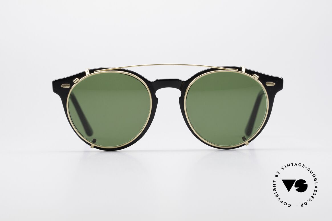 Carrera 5256 Clip Panto Vintage Brille, zeitlose Carrera Sunjet Designerbrille mit Sonnen-Clip, Passend für Herren und Damen