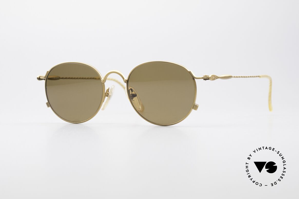 Jean Paul Gaultier 55-2172 Runde Vintage Sonnenbrille, filigrane vintage Sonnenbrille von J.P.Gaultier, Passend für Herren und Damen