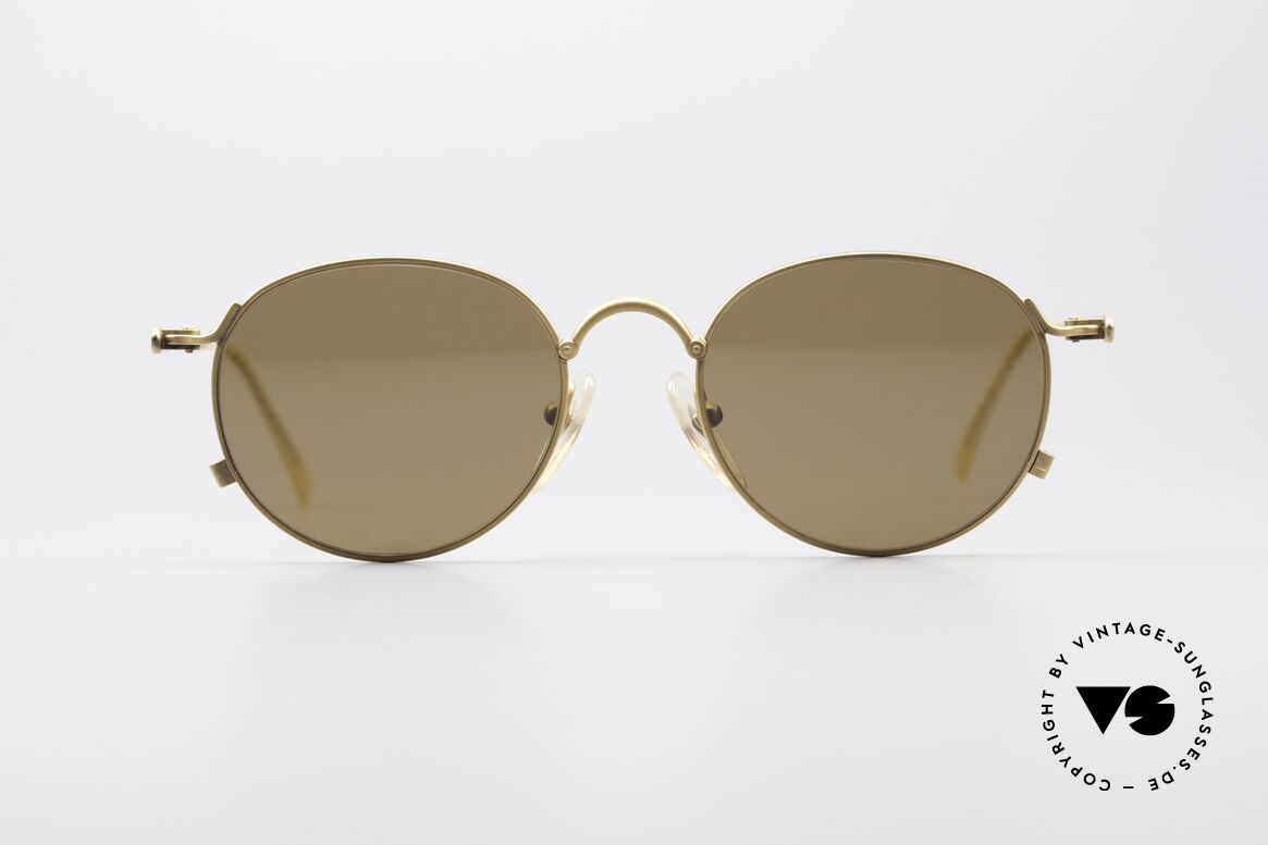 Jean Paul Gaultier 55-2172 Runde Vintage Sonnenbrille, sehr dekorative, gedrehte Bügel (wie ein Tau), Passend für Herren und Damen