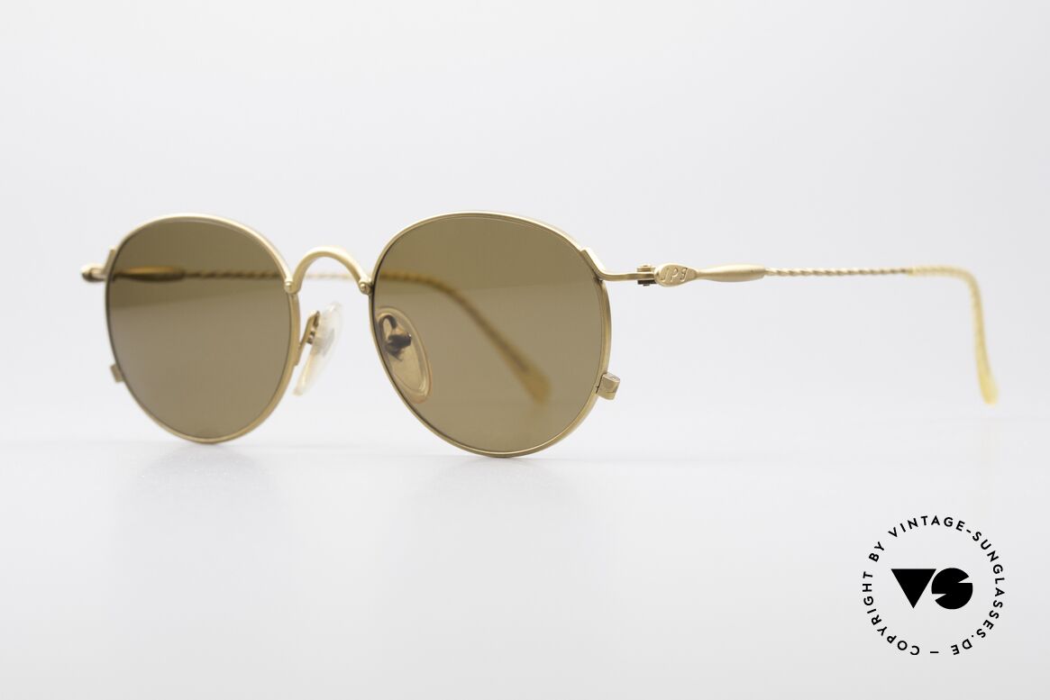 Jean Paul Gaultier 55-2172 Runde Vintage Sonnenbrille, mattgoldenes 90er Jahre Unikat in TOP-Qualität, Passend für Herren und Damen