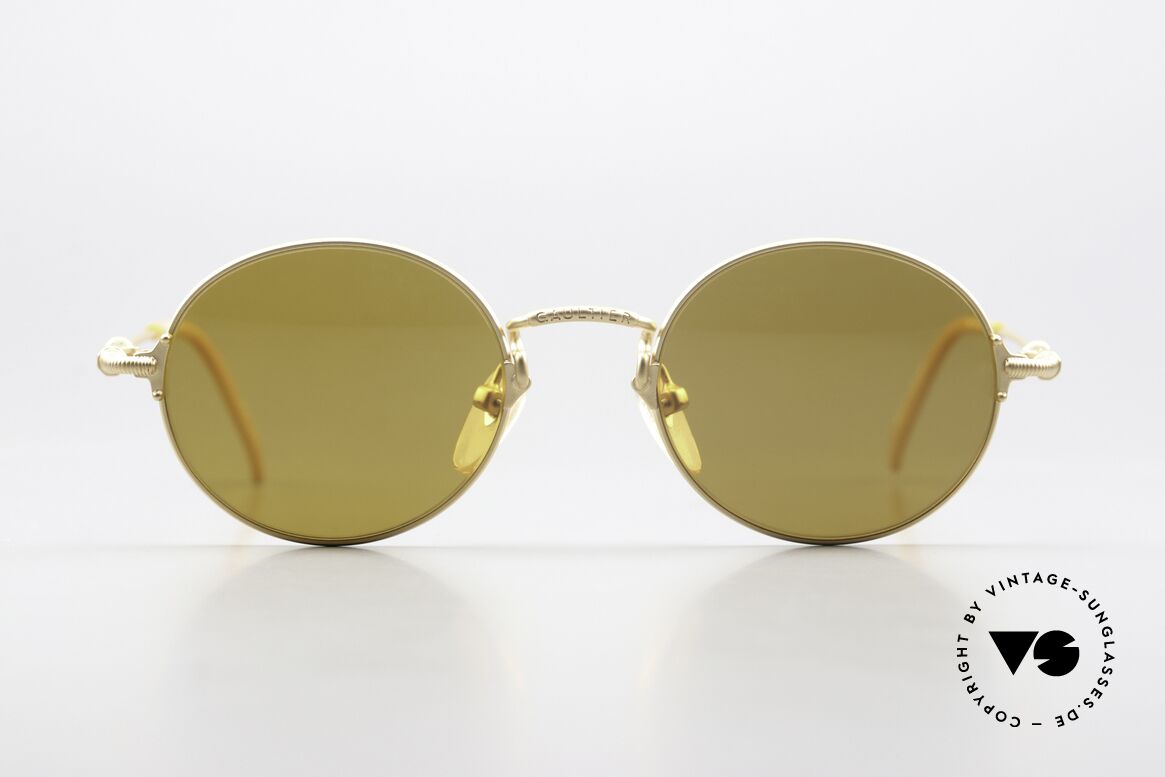 Jean Paul Gaultier 55-6109 Mattgold Und Polarisierend, kleine, runde vintage Brille von Jean Paul GAULTIER, Passend für Herren und Damen