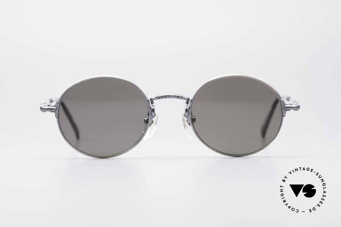 Jean Paul Gaultier 55-6109 Kleine Brille Polarisierend, Metall-Fassung (SMALL Gr. 48/19) in "smoke silver", Passend für Herren und Damen