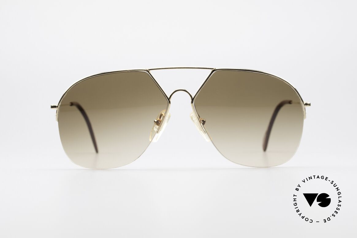 Alpina TR7 Halb Randlose Aviatorbrille, edle ALPINA Designer-Sonnenbrille von ca. 1988, Passend für Herren