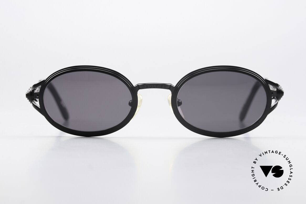 Jean Paul Gaultier 56-7114 Ovale Steampunk  JPG Brille, vintage Gaultier Sonnenbrille aus den frühen 90ern, Passend für Herren und Damen