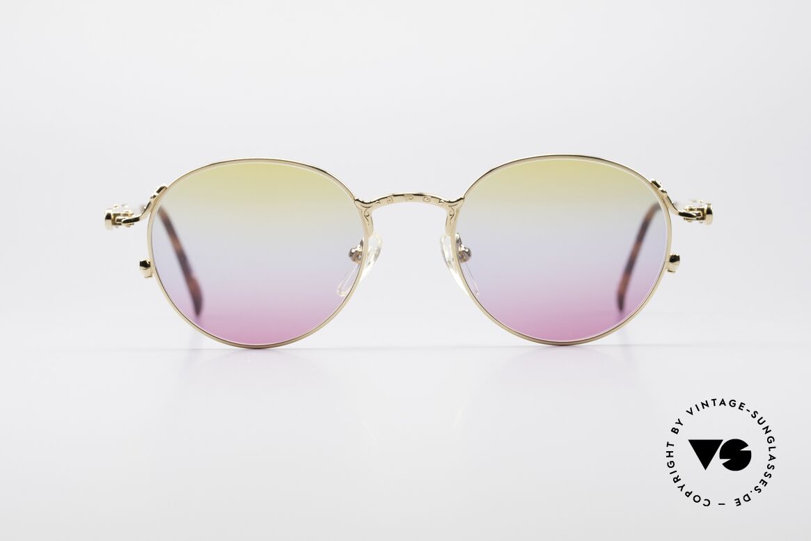 Jean Paul Gaultier 55-4177 Vergoldete Panto Sonnenbrille, edle 90er DesignerSonnenbrille von Jean Paul Gaultier, Passend für Herren und Damen