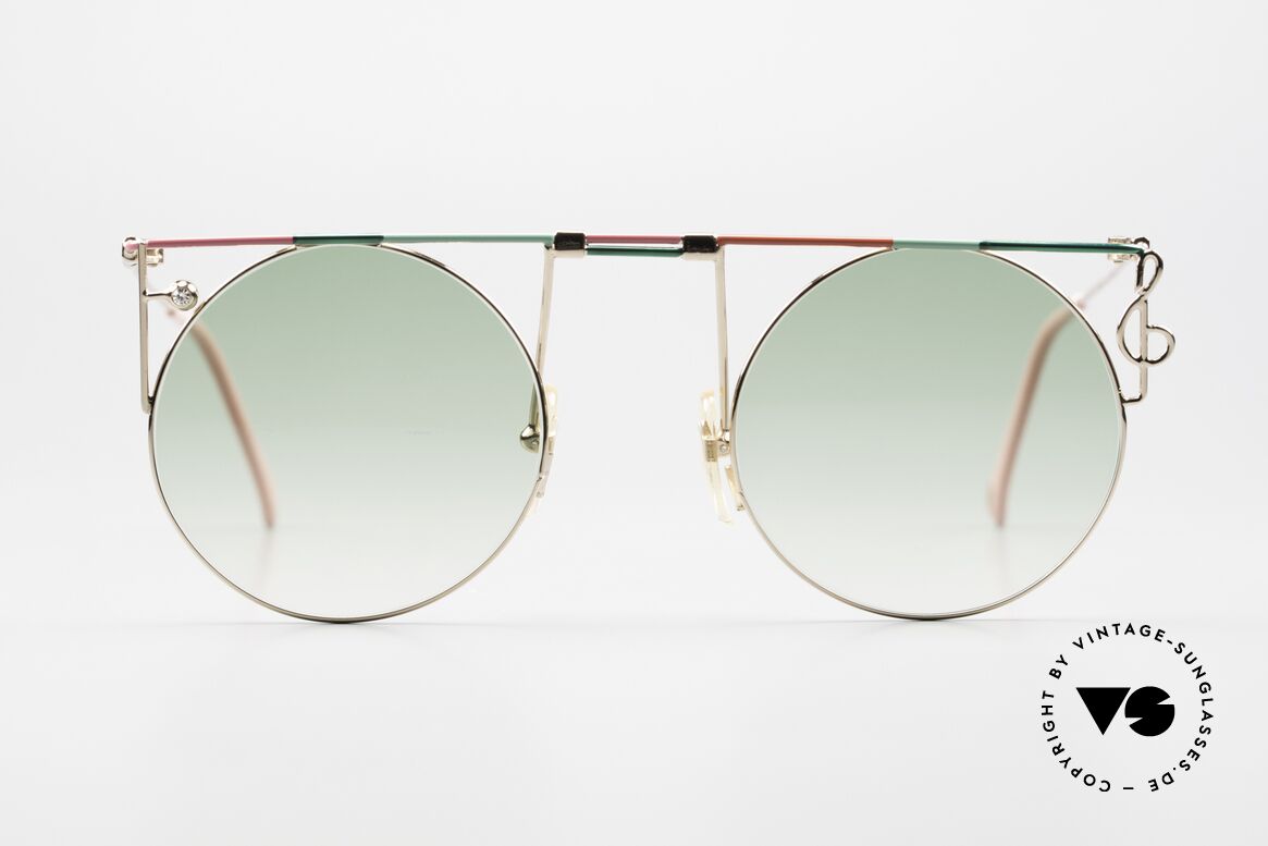 Casanova MTC 8 Notenschlüssel Brille 90er, runde 90er Casanova vintage Kunst-Sonnenbrille, Passend für Damen