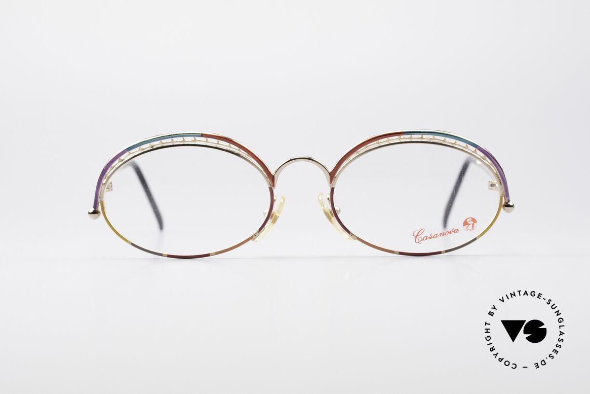 Casanova TSC1 80er Kunst Brillenfassung, zauberhafte Casanova Designerbrille von ca. 1985, Passend für Damen