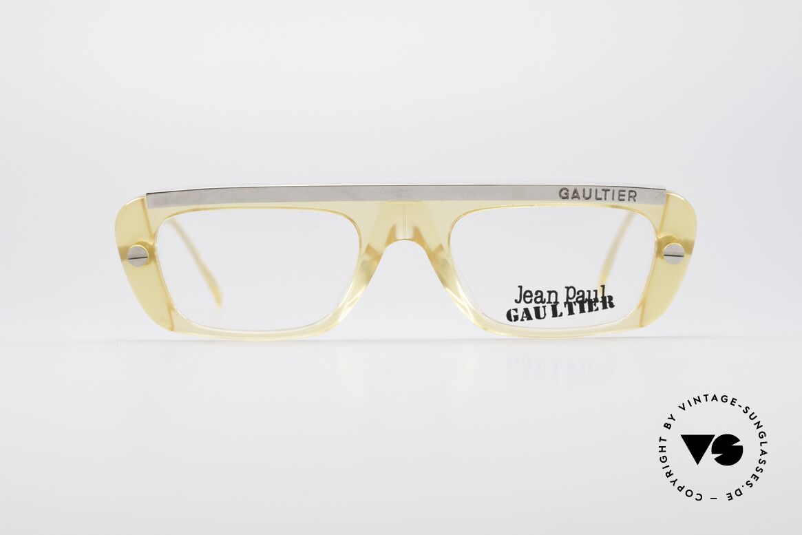 Jean Paul Gaultier 55-0771 Markante Vintage Brille, stabiles Gestell mit großartiger Materialkombination, Passend für Herren und Damen