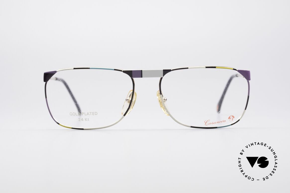 Casanova MC3 24KT Goldplattierte Brille, italienische 1980er Vintage-Brillenfassung v. Casanova, Passend für Herren und Damen