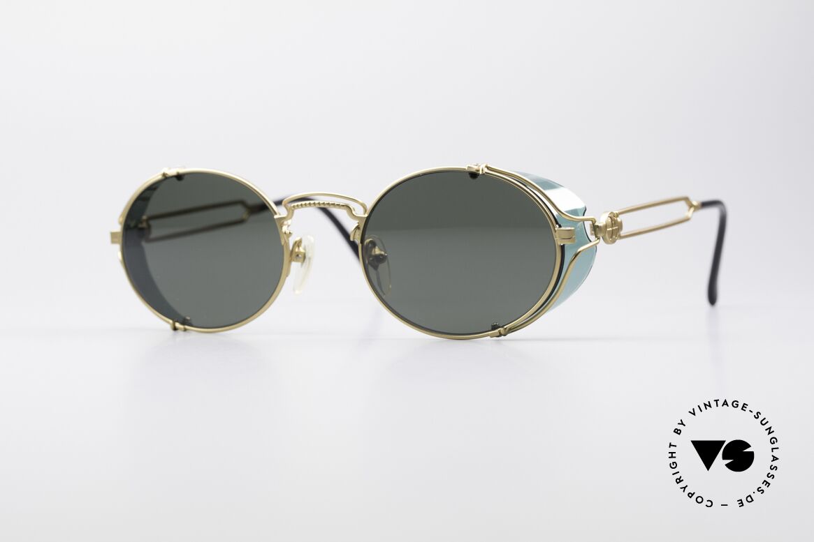 Jean Paul Gaultier 58-6105 Terminator Steampunk Brille, vintage Gaultier Sonnenbrille aus den späten 1990ern, Passend für Herren und Damen