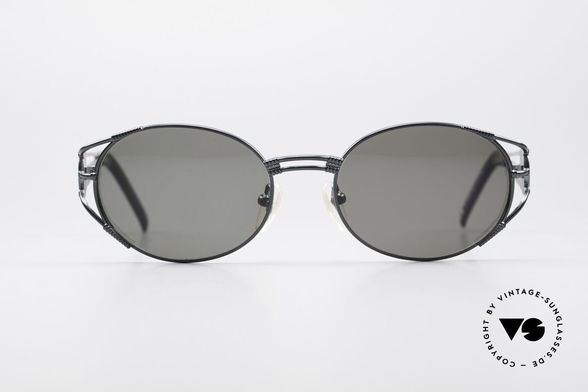 Jean Paul Gaultier 58-5106 Vintage Brille Steampunk, Designer-Brille von 1997 in tannengrün-metallic, Passend für Herren und Damen