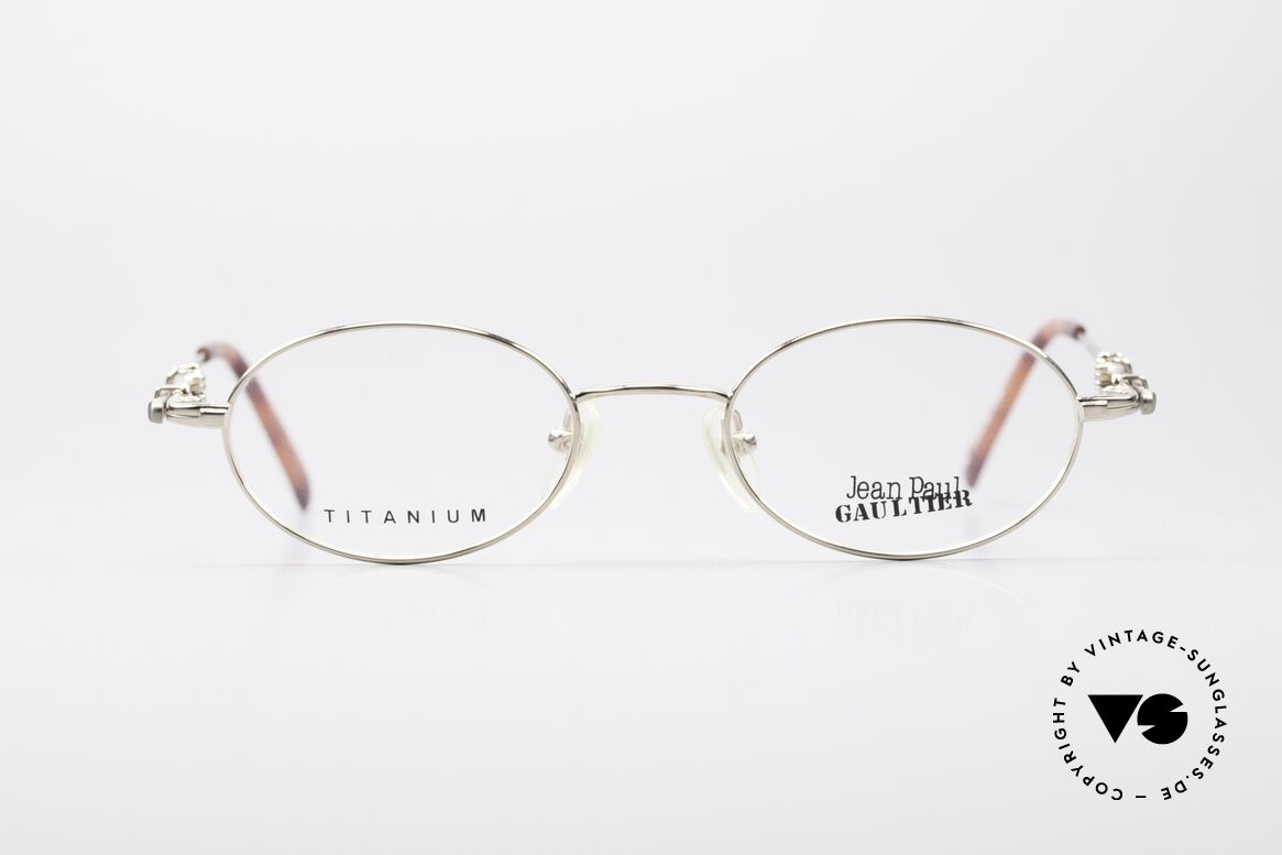 Jean Paul Gaultier 55-0039 Ovale Titanium Brille, vintage Jean Paul GAULTIER Designerbrille von 1996/97, Passend für Herren und Damen