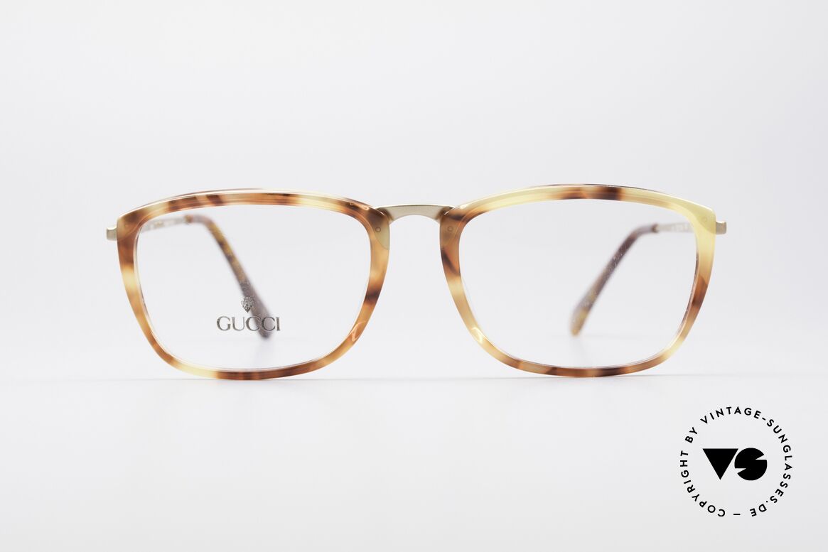 Gucci 1140 Damen & Herren Brille, vintage 1980er Brille von GUCCI in Bernstein-Optik, Passend für Herren und Damen
