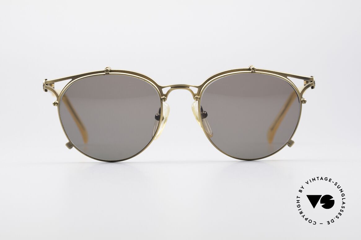 Jean Paul Gaultier 56-2171 Designer Panto Sonnenbrille, zeitlose Gaultier Designersonnenbrille aus den 90ern, Passend für Herren und Damen