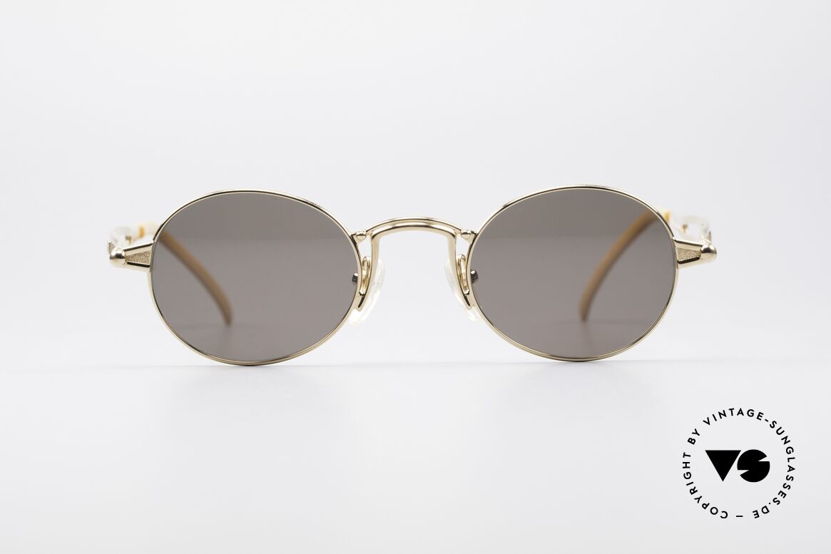 Jean Paul Gaultier 56-7108 Vergoldete Ovale Sonnenbrille, zeitlose vintage Sonnenbrille von J.P. GAULTIER, Passend für Herren und Damen